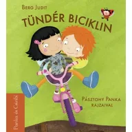Tündér biciklin Panka és Csiribi mesekönyv borítója bicikliző tündérekkel