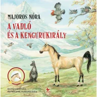 A vadló és a kengurukirály könyvborító lovas és kengurus rajzzal
