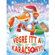 Végre itt a karácsony! Geronimo Stilton könyv borítója hóemberrel és téli hegyekkel