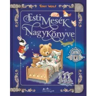Esti mesék nagykönyve Manó Könyvek keménytáblás mesekönyv borítója ágyban fekvő macival