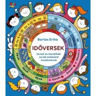 Bartos Erika IDŐVERSEK keménytáblás könyvborító gyerekekkel és évszakkörrel