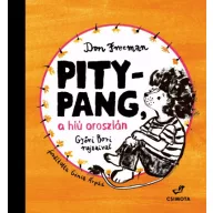 Pitypang, a hiú oroszlán keménytáblás mesekönyv sárga borítója Győri Bori rajzával