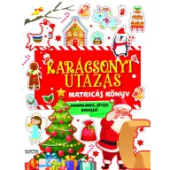 Elektra Karácsonyi utazás matricás mesekönyv borítója Télapóval, karácsonyfával és matricákkal
