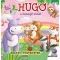 Hugó, a hencegő víziló mesekönyv borítója a lila vízilóval, macival és erdei állatokkal
