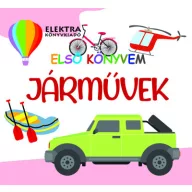Elektra Könyvkiadó Járművek Első könyvem lapozó borítója járművek rajzaival