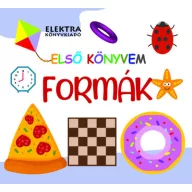 Formák Első könyvem lapozó borítója sárkánnyal és geometriai mintákkal