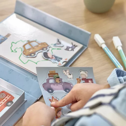 Little Dutch mágneses rajzoló készlet letörölhető ficcel - Jim járművei