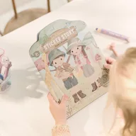 Little Dutch újrafelhasználható matricás füzet Safari címlap Jim és Rosa figuráival