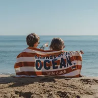 Little Dutch strandtörölköző Ocean World Brown Stripe