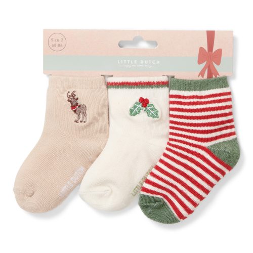 Little Dutch karácsonyi mintás gyerek zokni (3 pár) - 2-es méret