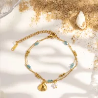 Cosmos beach vibe karkötő - Gold Shell