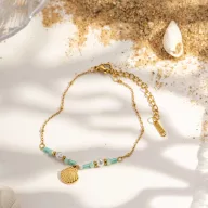 Cosmos beach vibe karkötő - Pearl and shell