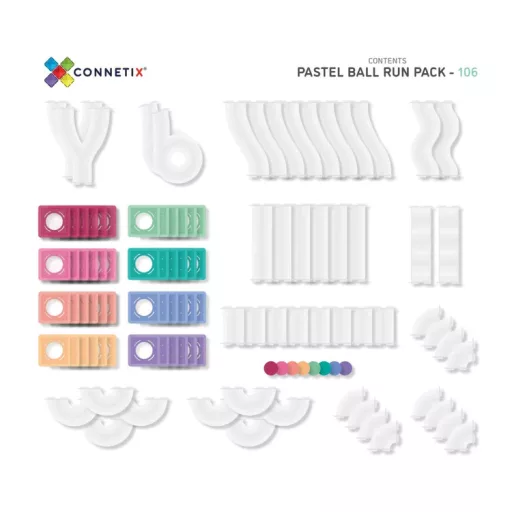 CONNETIX Pastel golyópálya 106 db