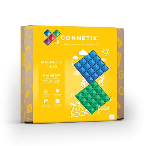 Connetix 2 db-os építőlap - Kék/Zöld