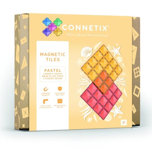 Connetix 2 db-os építőlap - Barack/Sárga