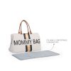 Childhome "Mommy Bag" Táska - Fehér Csíkos Arany/Fekete-Kifutó termék!