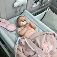 Pastell nyuszika - Fehér szürke pöttyökkel S méret