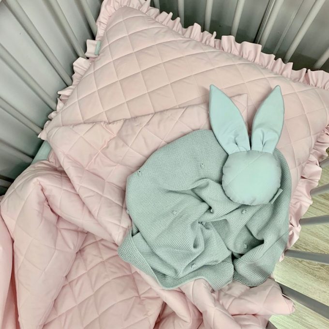 Pastell steppelt babaágynemű szett - Púder rózsaszín 100x135 + 40x60