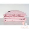 Pastell ágynemű huzat - Púder rózsaszín fodros
