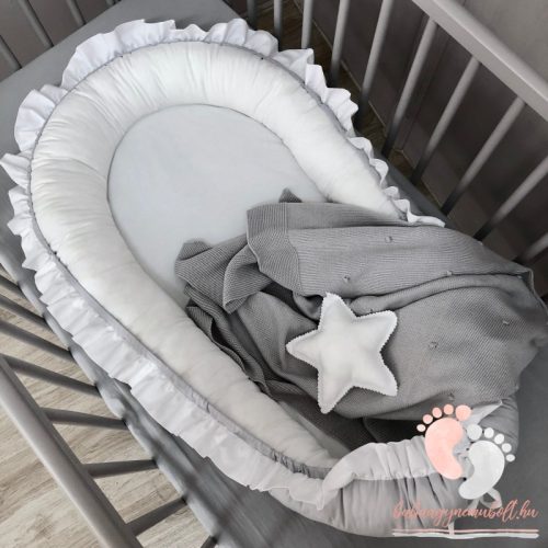 Pastell XXL babafészek - Fehér szürkével