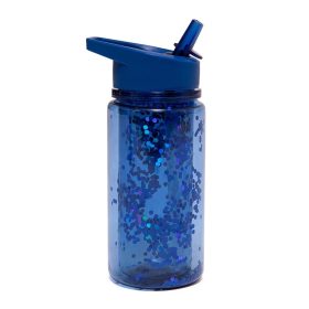 Petit monkey szívószálas kulacs glitter 300ml - Kék
