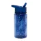 Petit monkey szívószálas kulacs glitter 300ml - Kék