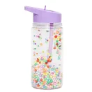 Petit Monkey Macaron Pops lila szívószálas kulacs 300 ml-es méretben, falában guruló színes golyókkal