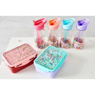   Petit monkey szívószálas kulacs macaron pops 300 ml - Korall