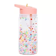   Petit monkey szívószálas kulacs macaron pops 300 ml - Korall