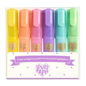   Djeco Szövegkiemelő mini toll készlet 6 pasztell színben - 6 mini pastel highlighters