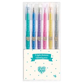   Djeco Zselés toll készlet - 6 gliteres színben - 6 glitter gel pens