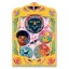 Djeco Wild lovely badges kreatív kitűzőkészítő szett doboza és a benne található elemek