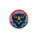 Djeco Wild lovely badges kreatív kitűzőkészítő szett doboza és a benne található elemek