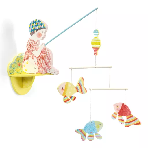 Djeco Szélmobil függődísz - Horgászó lányka - Fishergirl
