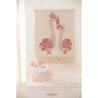 Little Dutch flamingó mintás fali szőnyeg organikus pamutból fa tartórúddal