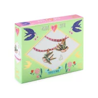 Djeco Ékszerkészítő készlet Páros madarak Bird Ribbons dobozban