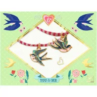 Djeco Ékszerkészítő készlet Páros madarak Bird Ribbons dobozban