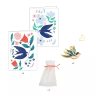 Djeco Ékszerkészítő készlet Páros madarak Bird Ribbons dobozban