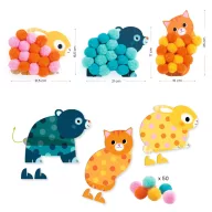   Djeco Pompom-kép készítés - Állatok és pomponok - Animals and Pom-pom Circles