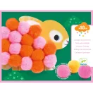 Djeco Pompom-kép készítés állatos szett színes pomponokkal és illusztrált állatfigurákkal