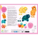 Djeco Pompom-kép készítés állatos szett színes pomponokkal és illusztrált állatfigurákkal