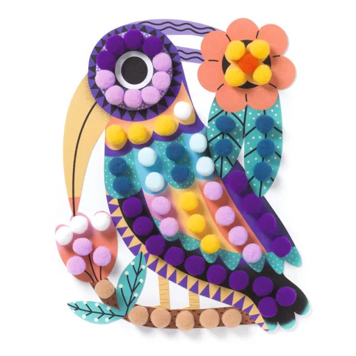 Djeco Pompom-kép készítő - Puha mintázatok - Assortments