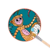 Djeco Vízzel festő készlet Színes vadállatkák In the Jungle csomagolás tigrissel és ecsettel