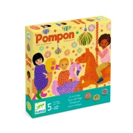 Djeco Körhintázó Pompom társasjáték illusztrált sárga doboza