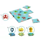 Négy különböző kirakható Djeco Sologic puzzle téma: polip, Poseidon, vitorlás hajó és búvársisak