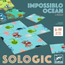 Djeco Impossiblo Ocean logikai játék illusztrált tengeri állatos elemei kirakás közben