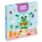 Djeco Memo Lunch memóriajáték kék doboza vidám zöld szörnyeteggel és színes ételekkel