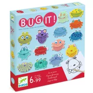 Djeco Bug'it Bogaras rajzolós társasjáték doboza színes bogár illusztrációkkal