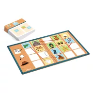 Djeco Detective Sologic logikai játék színes állatfigurás táblával és feladványkártyákkal