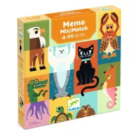 Djeco Memo Mix and match párkereső társasjáték doboza állatfigurás illusztrációkkal